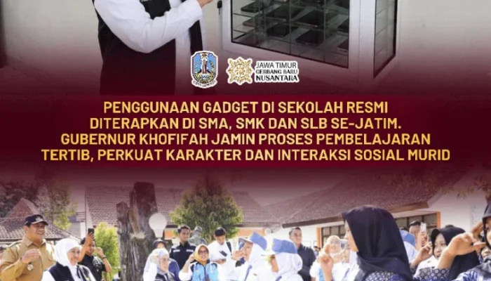 Gubernur Khofifah Pastikan Pembelajaran Lebih Berkualitas Lewat Pembatasan Penggunaan Gadget di Sekolah