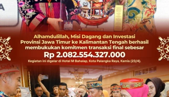 Misi Dagang Jatim–Kalteng Dipimpin Khofifah, Transaksi Rp2,08 Triliun Perkuat Rantai Pasok Nasional