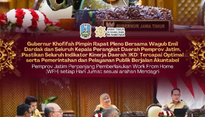 WFH ASN Pemprov Jatim Tetap Jalan,Gubernur Khofifah Pastikan Sektor Pelayanan Publik Tetap WFO