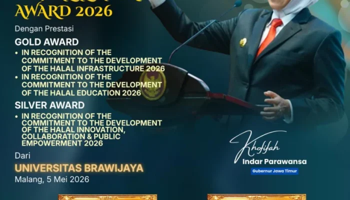 Pemprov Jawa Timur Borong Tiga Penghargaan UB Halal Metric Award 2026, Gubernur Khofifah Tegaskan Halal Kini Jadi Customer Value dan Penggerak Ekonomi