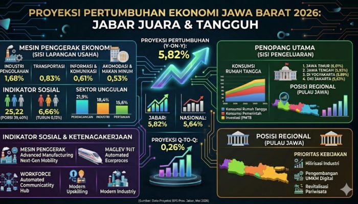 Ekonomi Jawa Barat Tumbuh 5,79 Persen, Lampaui Rata-Rata Nasional