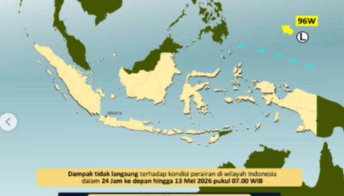 BMKG Pantau Bibit Siklon Tropis 96W di Samudera Pasifik Utara Papua, Masyarakat Diminta Waspada