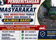Truck Mangkrak di Kalimas Barat Akan Dieksekusi.