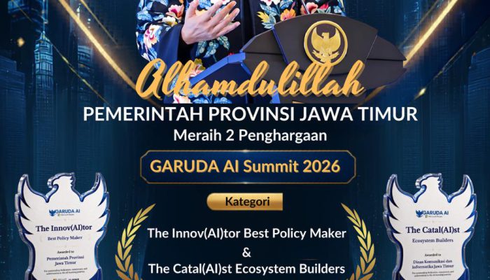 Jatim Raih Dua Penghargaan GARUDA AI Impact Summit 2026, Gubernur Khofifah: AI Jadi Kunci Pelayanan Publik