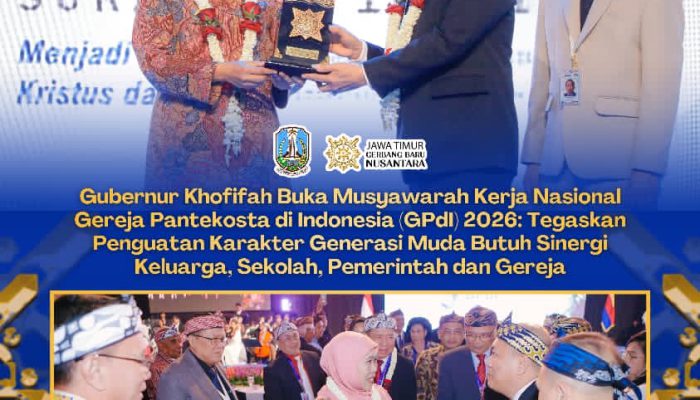 Gubernur     Khofifah Dorong GPdI Jadi Mitra Strategis Membangun Generasi Berkarakter