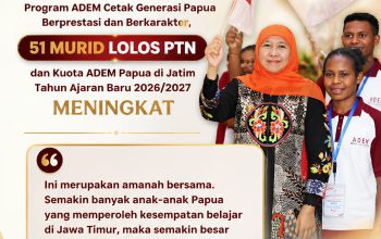 51 Siswa ADEM Papua Lolos PTN, Gubernur Khofifah : Jawa Timur Perkuat Komitmen Pendidikan Inklusif