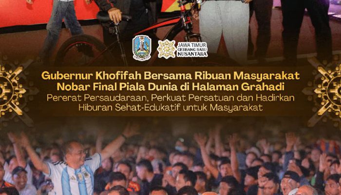 Nobar Piala Dunia 2026 Serentak di Jatim, Gubernur Khofifah Dorong Persatuan dan Penguatan UMKM