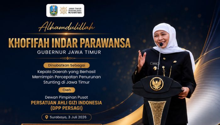Khofifah Indar Parawansa Raih Penghargaan Persagi atas Keberhasilan Menekan Stunting di Jawa Timur