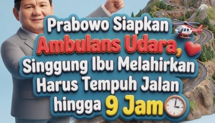 Ambulans Udara Disiapkan Prabowo, Respons Kasus Ibu Melahirkan Harus Jalan 7–9 Jam ke RS**