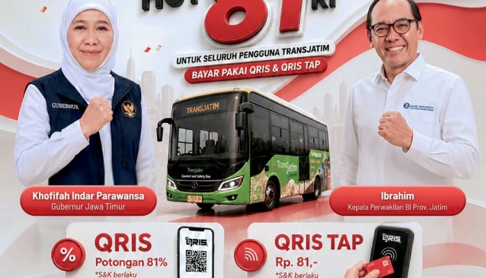 Kado Kemerdekaan Warga Jatim, Gubernur Khofifah Tebar Promo Trans Jatim via QRIS hingga 81 Persen