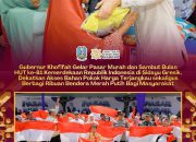 Khofifah Pastikan Sembako Terjangkau, Ribuan Bendera Merah Putih Dibagikan untuk Semarak HUT RI Ke-81