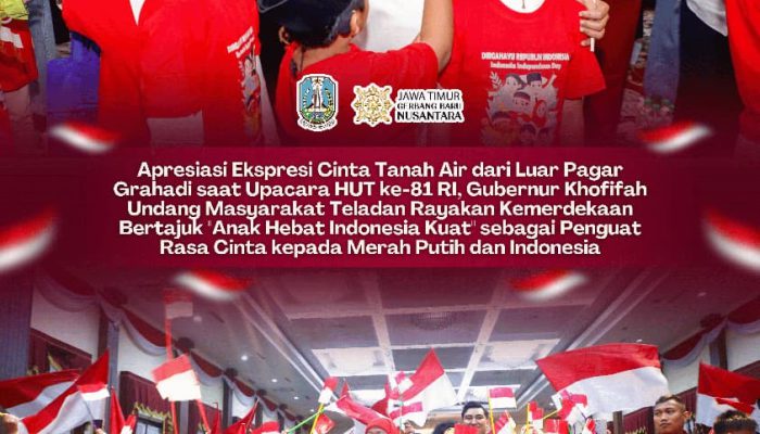 Gubernur Khofifah Hadirkan Puluhan Anak dalam “Anak Hebat Indonesia Kuat”, Tanamkan Nasionalisme Sejak Dini