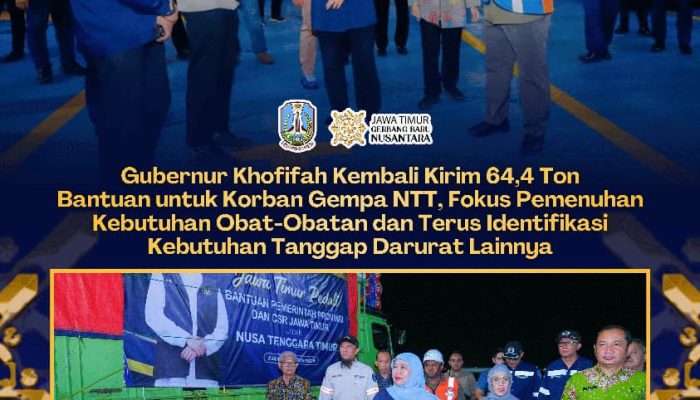 Bantuan Jatim untuk Korban Gempa NTT Capai 64,4 Ton, Khofifah: Target Kita 100 Ton