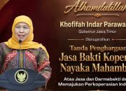 Gubernur Khofifah Dapat Penghargaan Nayaka Mahambara, 8.494 KDKMP Terbentuk di Jatim