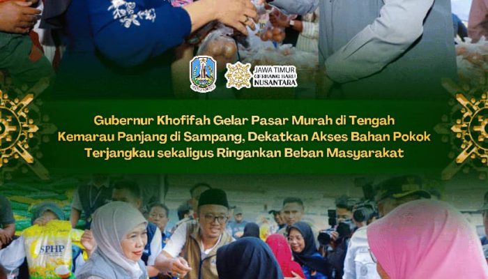 Gelar Pasar Murah di Desa Kedungdung, Khofifah Pastikan Kebutuhan Pangan Warga Tetap Terpenuhi