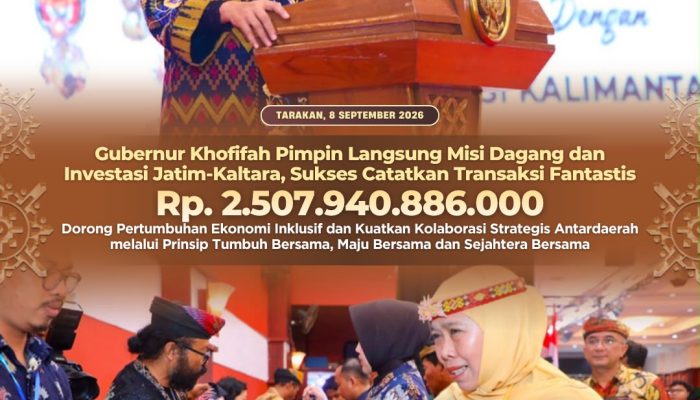 Gubernur Khofifah Pimpin Langsung Misi Dagang dan Investasi Jatim–Kaltara, Sukses Catatkan Transaksi Fantastis Rp2,5 Triliun
