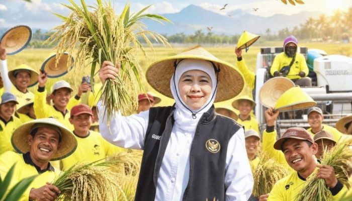 Khofifah: Petani Jatim Pilar Kedaulatan Pangan, Produksi Padi 2026 Diprediksi Capai 9,86 Juta Ton