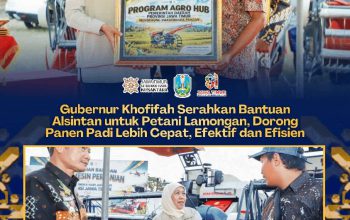 Khofifah Salurkan Bantuan Alsintan di Lamongan, Panen Padi Kini Bisa Lebih Cepat dan Efisien