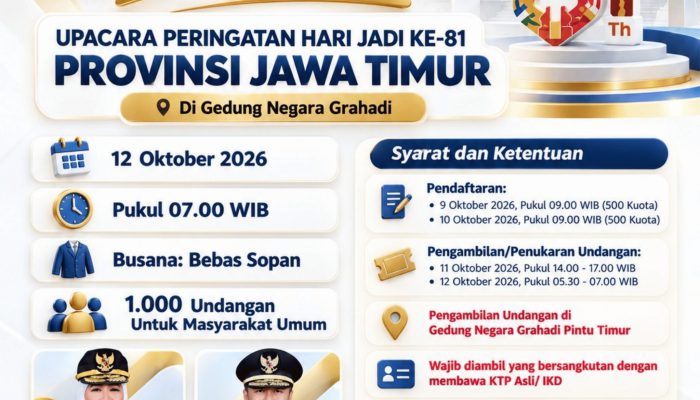 Khofifah Apresiasi Antusiasme Warga, Kuota Upacara Hari Jadi Jatim Habis dalam 31 Detik